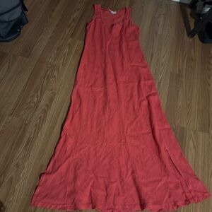 Haris Cotton The Collection Linen Coral Maxi Skirt Size L Casual Quiet Luxury